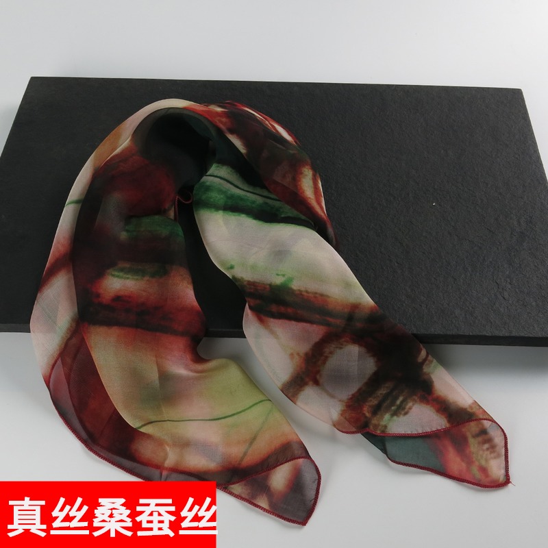 清仓特价青年100%桑蚕丝小方巾