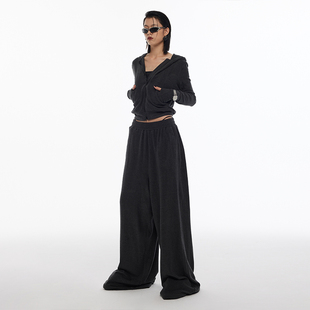 运动套装 ourhour 连帽卫衣卫裤 德绒阔腿裤 两件套 小众原创设计师款