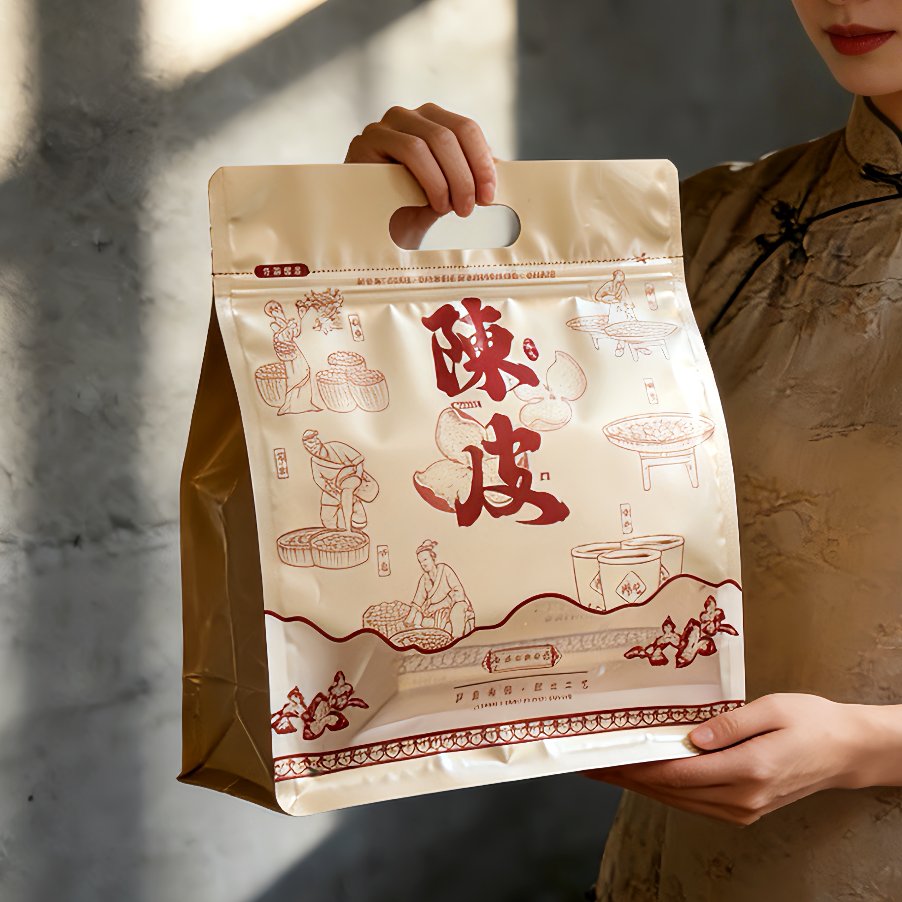 陈皮通用八边封拉链自封袋