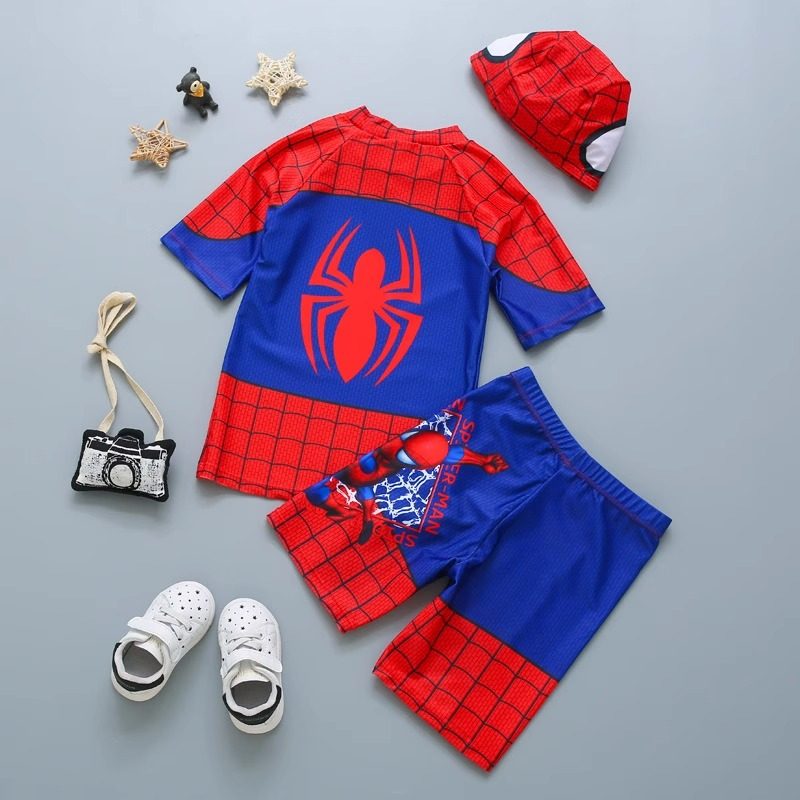 男童泳装卡通中小童男孩训练泳帽泳镜套装泳衣儿童海边泳裤分体