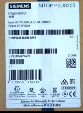 SITOP电源6EP3334-8SB00-0AY0PSU8200DC24V/20A