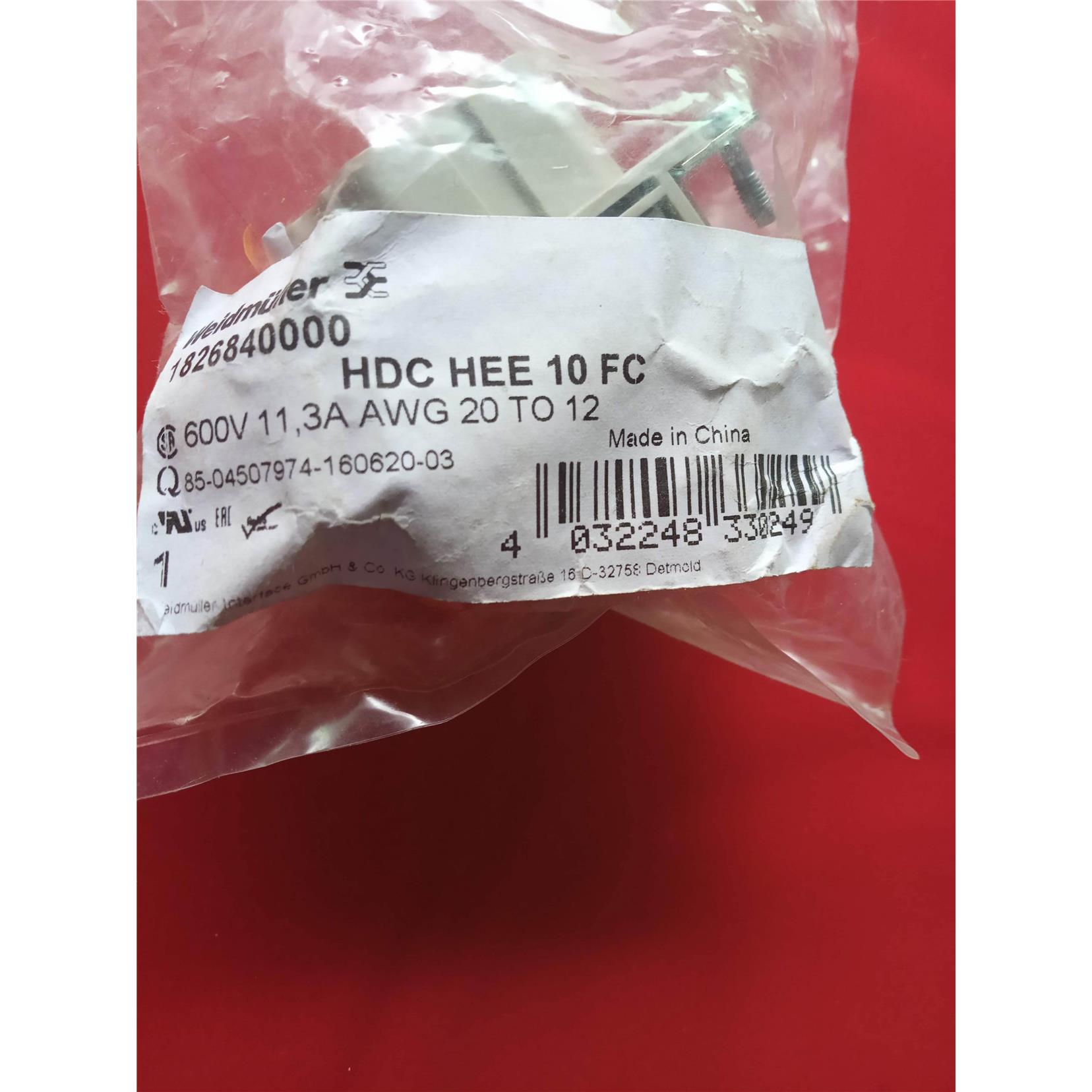 询价魏德米勒1826840000/30000重载接插件/连接器HDC HEE 10 FC/M