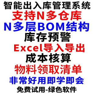 生产组装制造业物料清单材料多层BOM结构多仓库出入库存管理系统