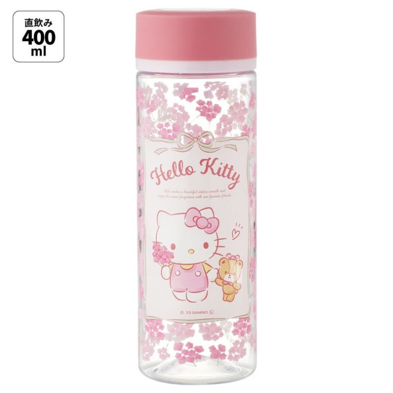 日本代购正品hello kitty可爱卡通饮水瓶宽口树脂瓶子库洛米400ml