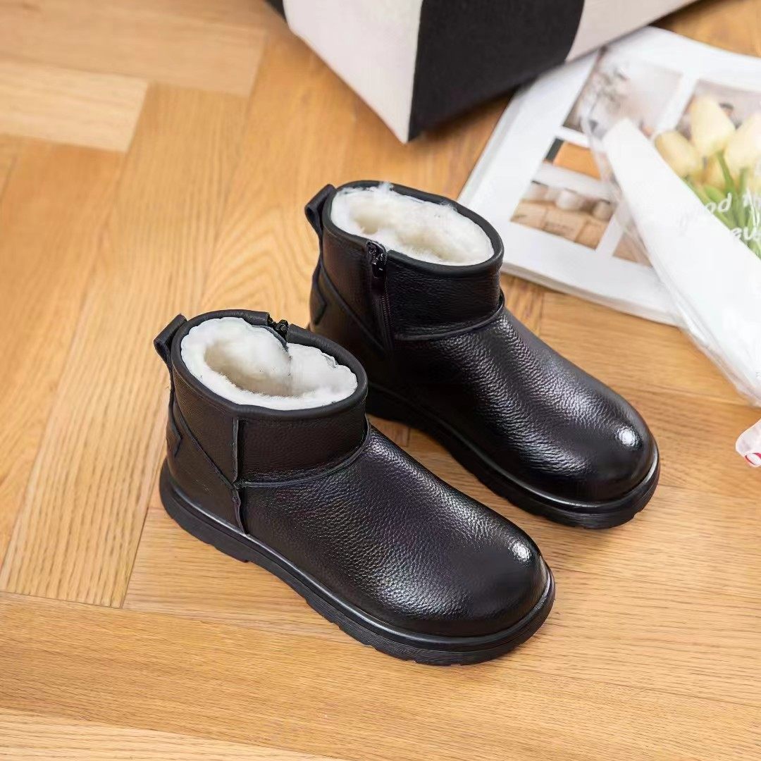 皮鞋女2024新款粗跟厚底真皮短靴女冬季加绒保暖靴子英伦风马丁靴,女鞋,马丁靴,淘宝优惠券,粉丝福利购,淘宝优惠卷