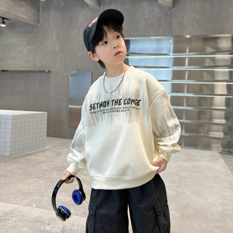 男童卫衣春秋款2025新款儿童痞帅春季打底衫中大童上衣春装宽松潮