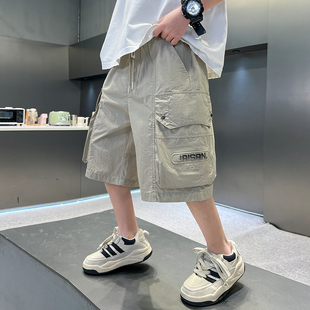 薄款 痞帥 2025新款 男童夏季 洋氣兒童五分褲 中褲 短褲 寬松中大童夏裝