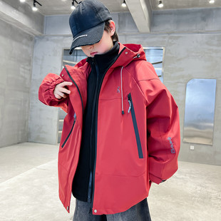 男童夹棉三合一连帽冲锋衣秋冬季2025新款儿童冬款中大童两穿外套