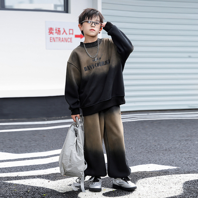 潮酷棉混两件套秋冬一体绒卫衣