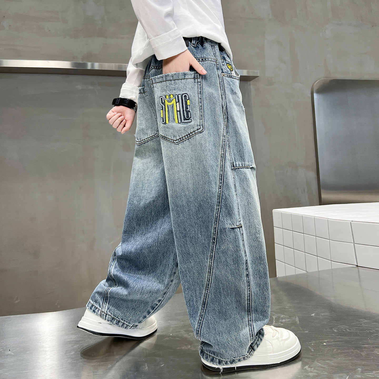 男童春季直筒牛仔裤2026新款酷帅儿童春装休闲裤中大童春秋款裤子