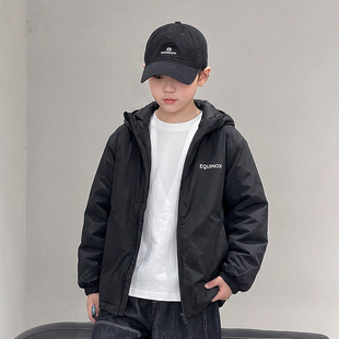 男童轻薄款棉服秋冬季2026新款儿童中大童冬装连帽外套男孩衣服潮
