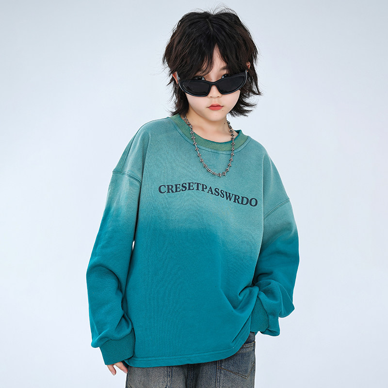 男童渐变卫衣春装2026新款儿童韩版上衣春款中大童长袖打底衫潮酷