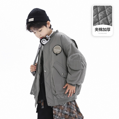 男童夹棉秋冬棒球服外套二棉棉服