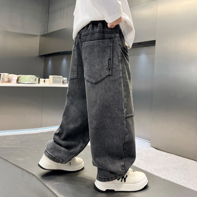 男童牛仔裤春春款2026新款潮中大童韩版春季长裤儿童春装裤子痞帅