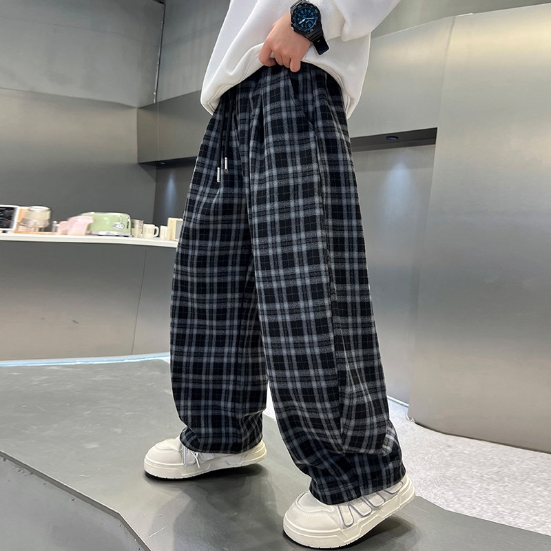 长裤棉休闲裤格子长裤子百搭宽松