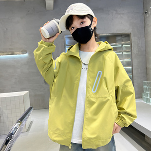 男童春春款外套潮儿童连帽冲锋衣2026新款中大童早秋夹克衣服炸街