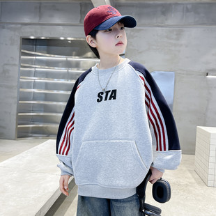 男童一体绒卫衣秋冬2026新款儿童冬款中大童加绒衣服男孩冬季内搭