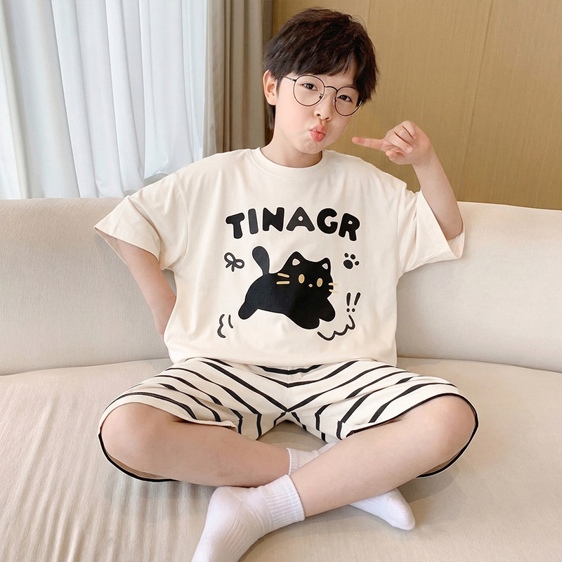 纯棉简约棉夏季字母印花家居服潮