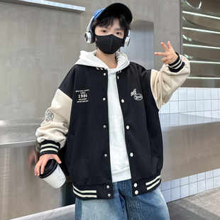 男童外套春款2026新款时髦儿童春装中大童棒球服春季男孩上衣炸街