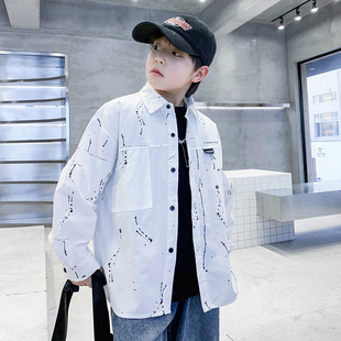 男童衬衫春装2026新款儿童春秋长袖衬衣外套中大童春季上衣洋气潮
