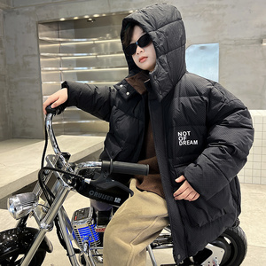 男童连帽羽绒服冬装2023新款儿童90白鸭绒外套男孩冬季保暖上衣潮