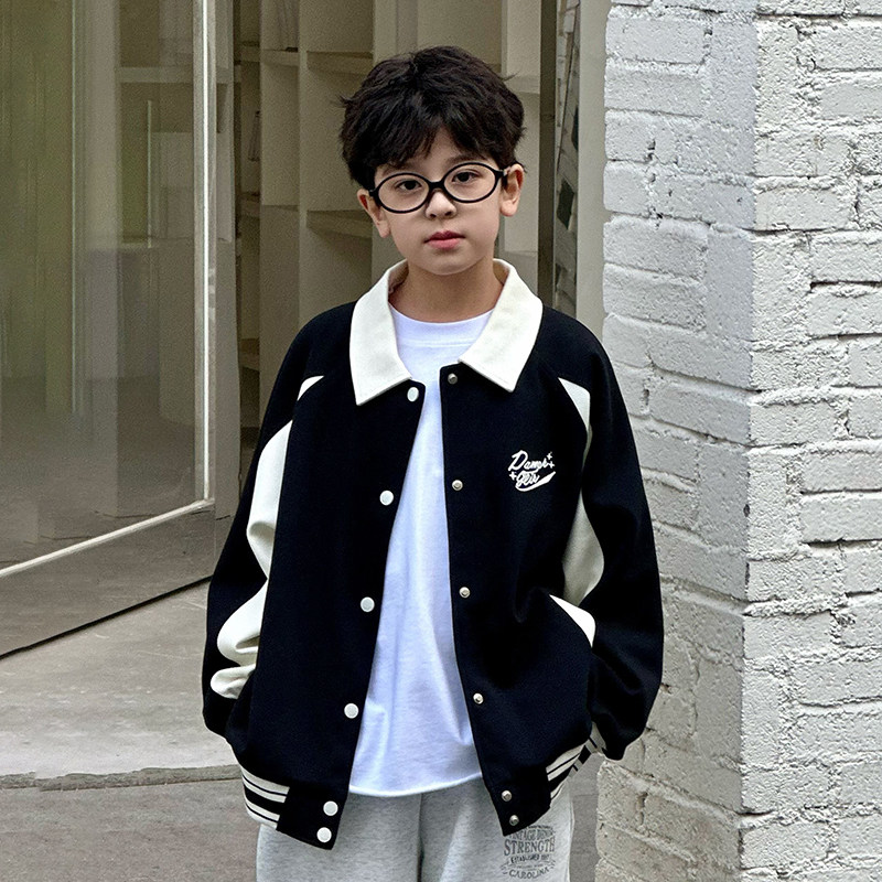 男童春秋款外套2026新款儿童洋气中大童棒球服秋季男孩宽松上衣潮