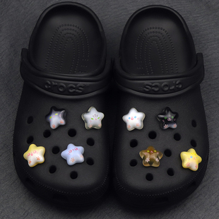 适配crocs洞洞鞋配饰鞋花夜光可爱五角星猫咪鞋面装饰扣diy新款