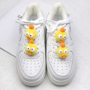 可爱卡通鞋带扣装饰毛绒小黄鸡小鸟鞋子上面的装饰配件diy配饰品