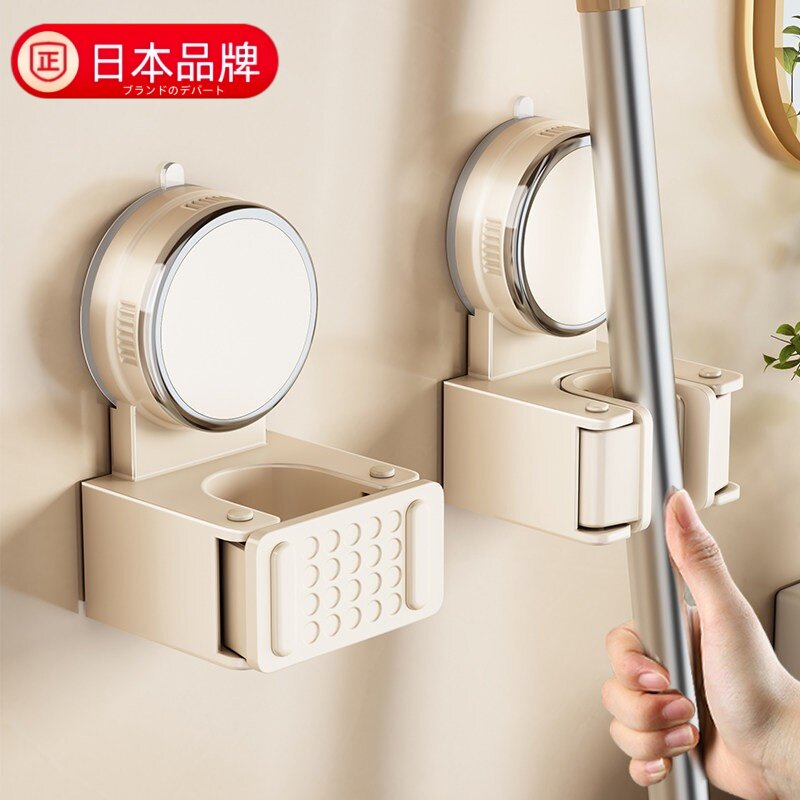 日本进口吸盘拖把壁挂夹单个挂钩图片