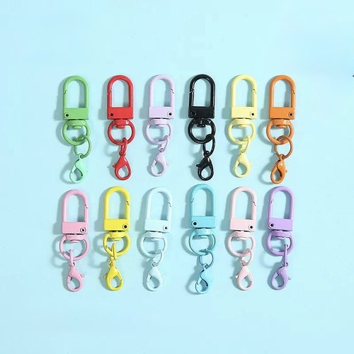 烤漆彩色旋转狗扣金属五金配件U型门扣挂龙虾扣公仔DIY玩偶包挂扣