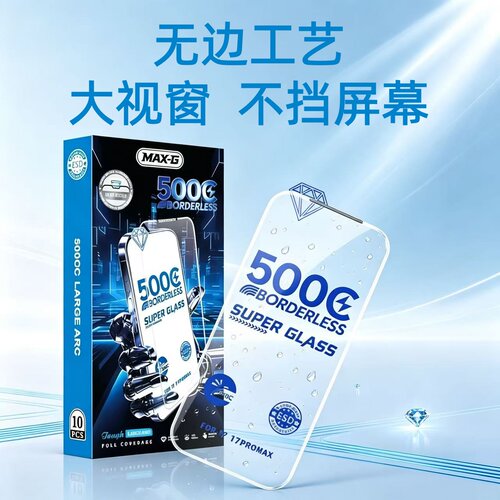新款500CC听筒防尘适用苹果18Promax钢化膜无黑边iPhone15膜贴膜14手机膜高清12全屏保护全包边弧度无边贴膜