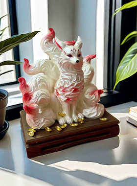 仙狐桌面装饰佛堂神像招财
