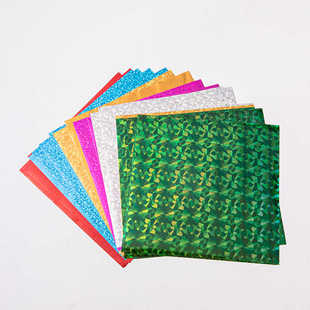 儿童手工diy材料神奇魔幻艺术闪光斑彩贴纸画魔幻彩纸转印贴