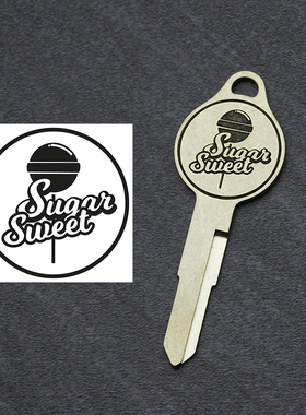 Luckey复古纯铜一体摩托车钥匙胚定制图案专拍