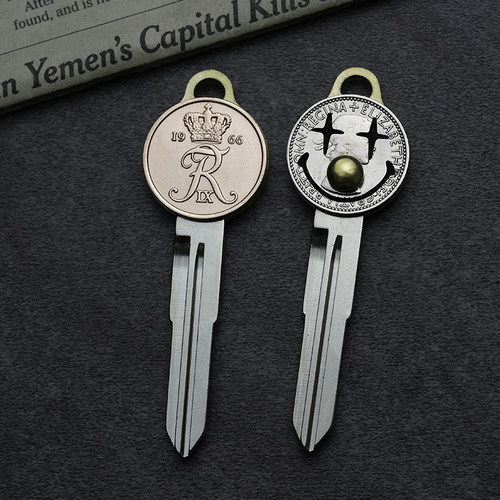 铃木浪迪/北斗星复古机械钥匙胚纯铜手工原创