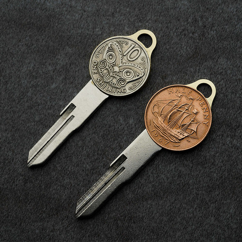 贝纳利帝国400摩托车复古手作纯铜钥匙胚