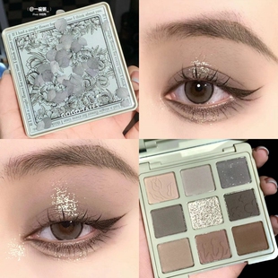 枯木冷调水泥灰！戈戈舞秘密花园眼影盘906灰棕色大地色烟熏妆9色