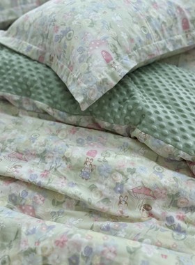 豆豆绒纯棉纱布被套秋冬两用柔软亲肤单双人150*210200*230可水洗