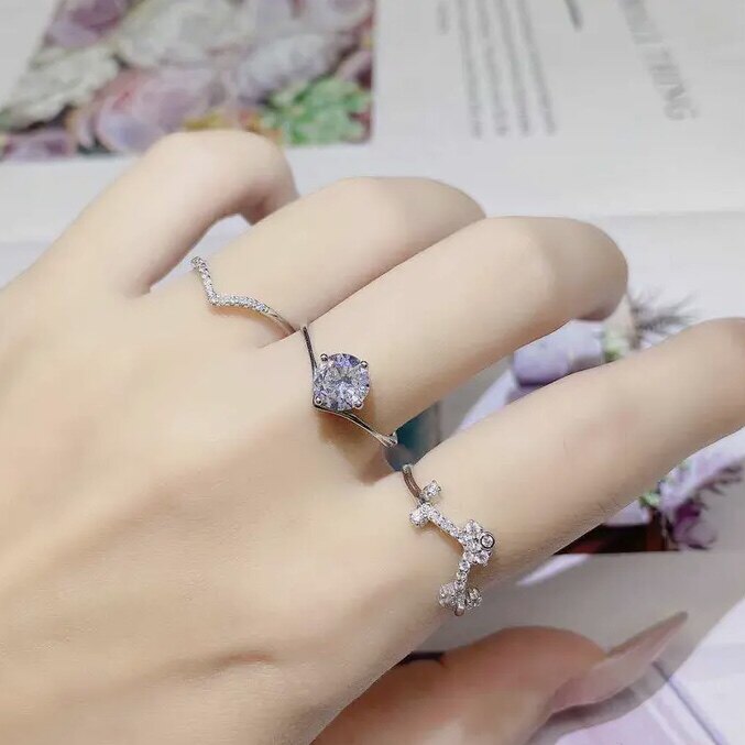 s925皇冠一款多戴组合可拆分戒指