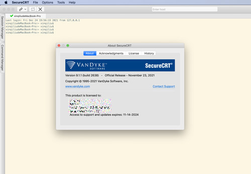SecureCRT 9.5 License Key License Data Windows MacOS