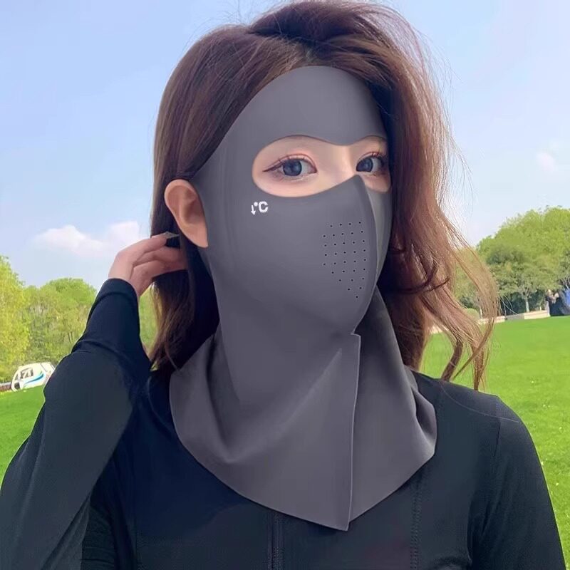 夏季新款全脸防晒面罩户外透气护颈额头一体防晒防紫外线面罩女生