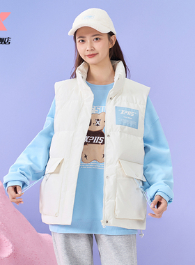 特步半糖系列鸭绒马甲女2023年冬季新款鸭绒保暖外套977428260467