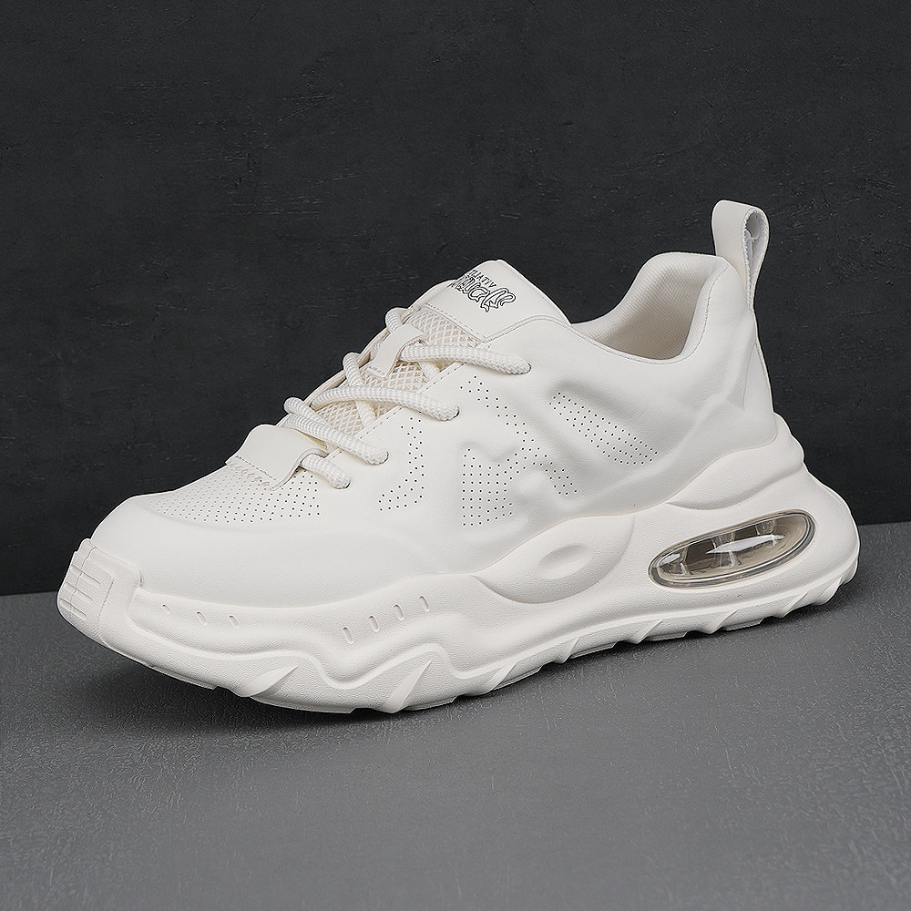 厚底老爹鞋男潮牌2024款夏季透气低帮小白鞋男士内增高休闲运动鞋