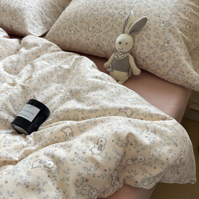 全棉A类有氧双层纱被套单件安琪拉180×200单人宿舍纯棉被罩 定制