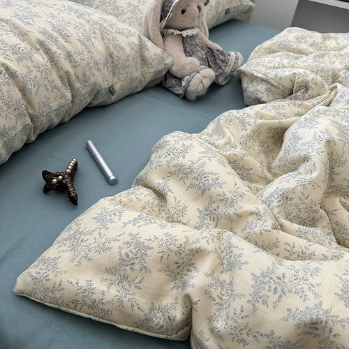 纯棉双层纱床单被套单件合集