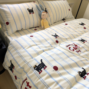 线团小猫床单单件纯棉被套定做单人宿舍全棉被单枕套可配三四件套