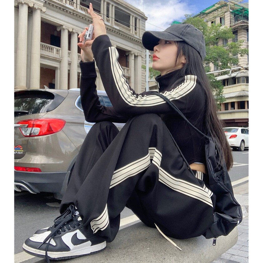 洋气时尚运动套装女秋季新款宽松显瘦韩版学生卫衣休闲两件套跑步