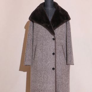 牦牛毛羊毛高级大翻领双面呢大衣DLOB2055