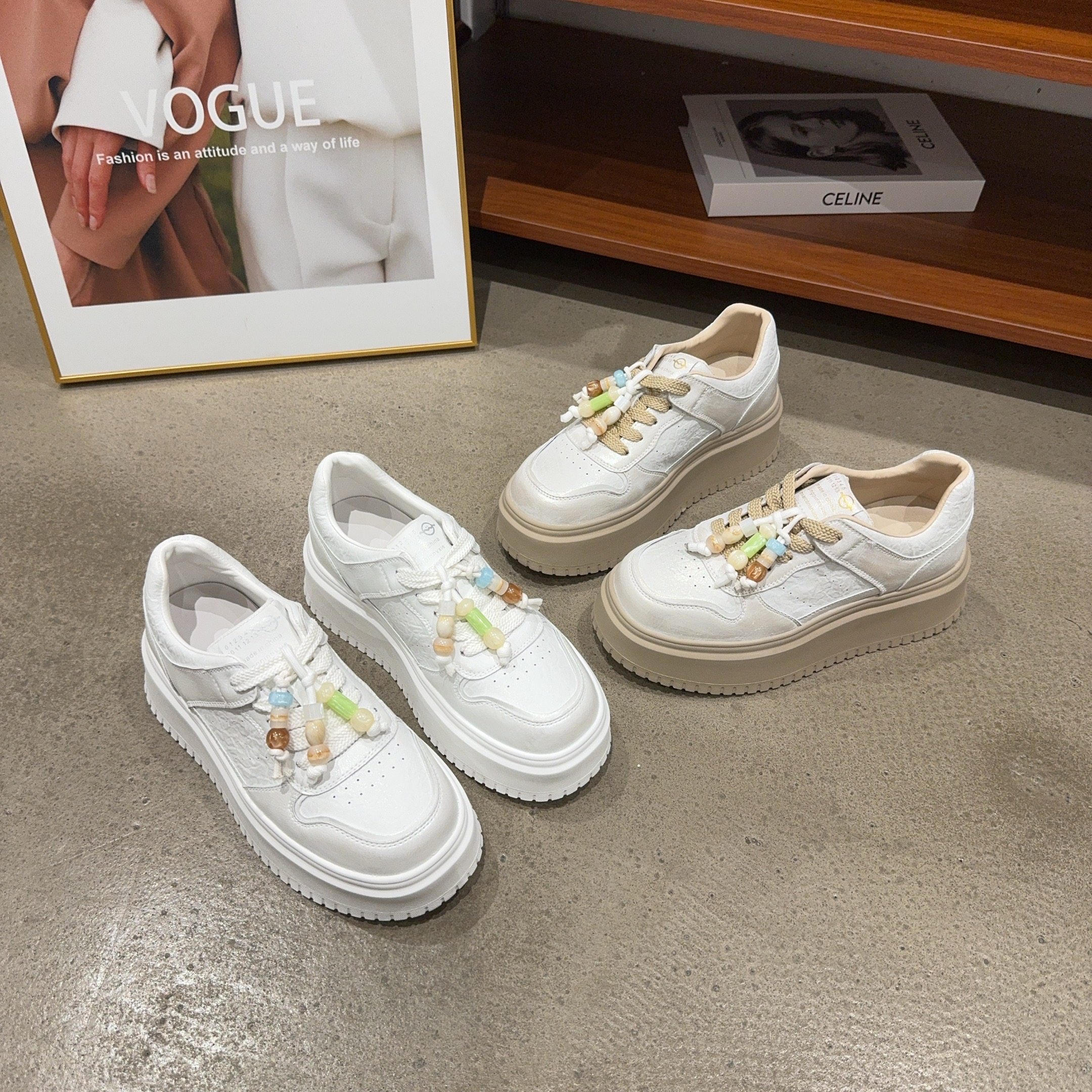 991-307秋季新品女真皮发泡厚底板鞋增高轻盈系带休闲鞋网红同款,女鞋,时尚休闲鞋,淘宝优惠券,粉丝福利购,淘宝优惠卷