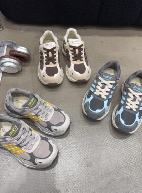 25317-5春季新品女真皮拼接网面软底透气阿甘运动休闲鞋韩版潮鞋